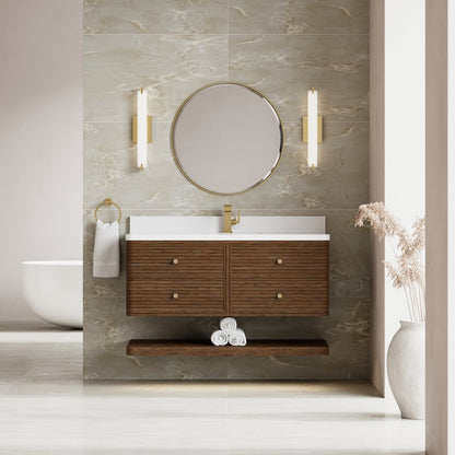 James Martin - Allamari 48" Single Vanity, Sable w/ Single Hole 3 CM White Zeus Silestone Top - D640-V48-SBL-3WZ view 6