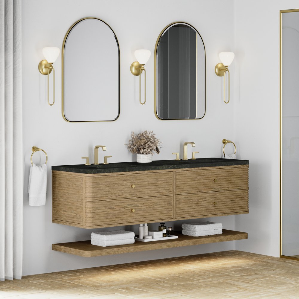 James Martin - Allamari 72" Double Vanity, Dune Mist w/ 3 CM Phantome Eclos Top - D640-V72-DMS-WPHT view 4