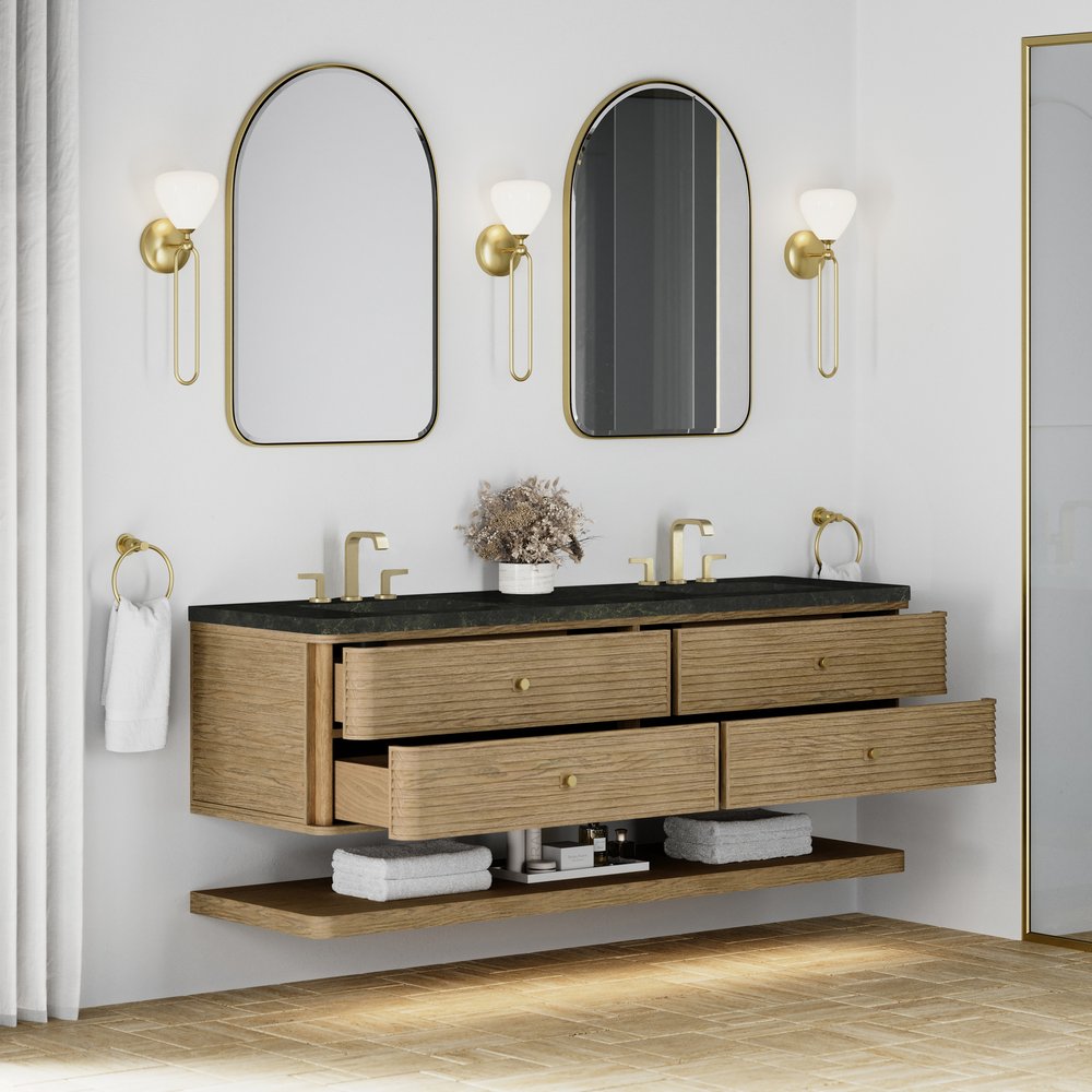 James Martin - Allamari 72" Double Vanity, Dune Mist w/ 3 CM Phantome Eclos Top - D640-V72-DMS-WPHT view 5
