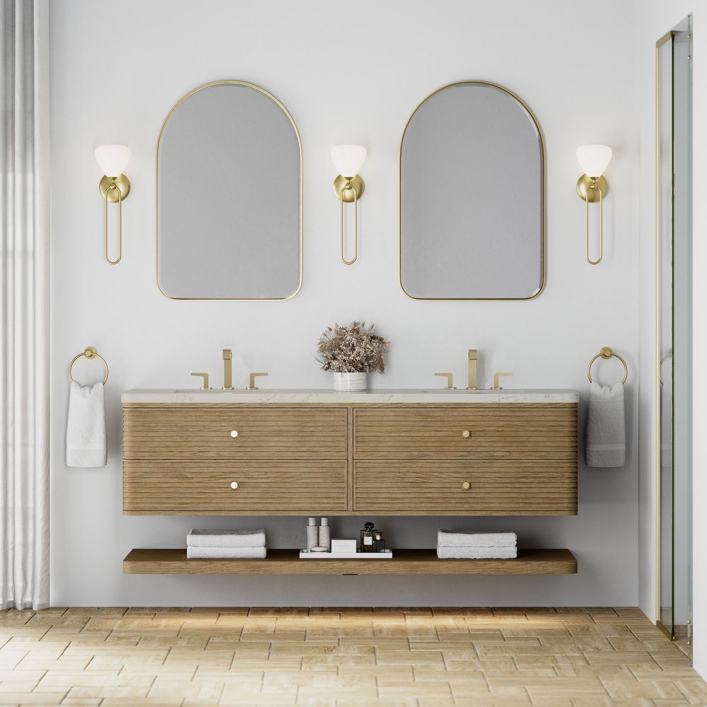 James Martin - Allamari 72" Double Vanity, Dune Mist w/ 3 CM Siberian Silestone Top - D640-V72-DMS-WSFR view 3