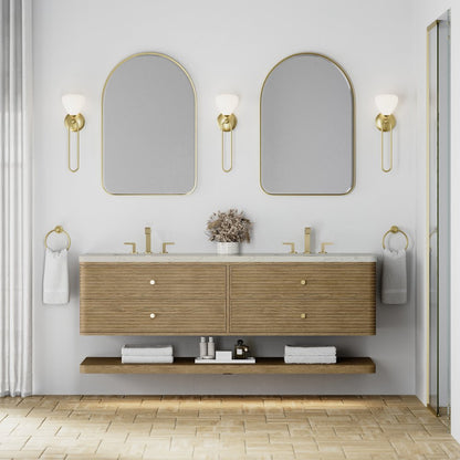 James Martin - Allamari 72" Double Vanity, Dune Mist w/ 3 CM Siberian Silestone Top - D640-V72-DMS-WSFR view 3
