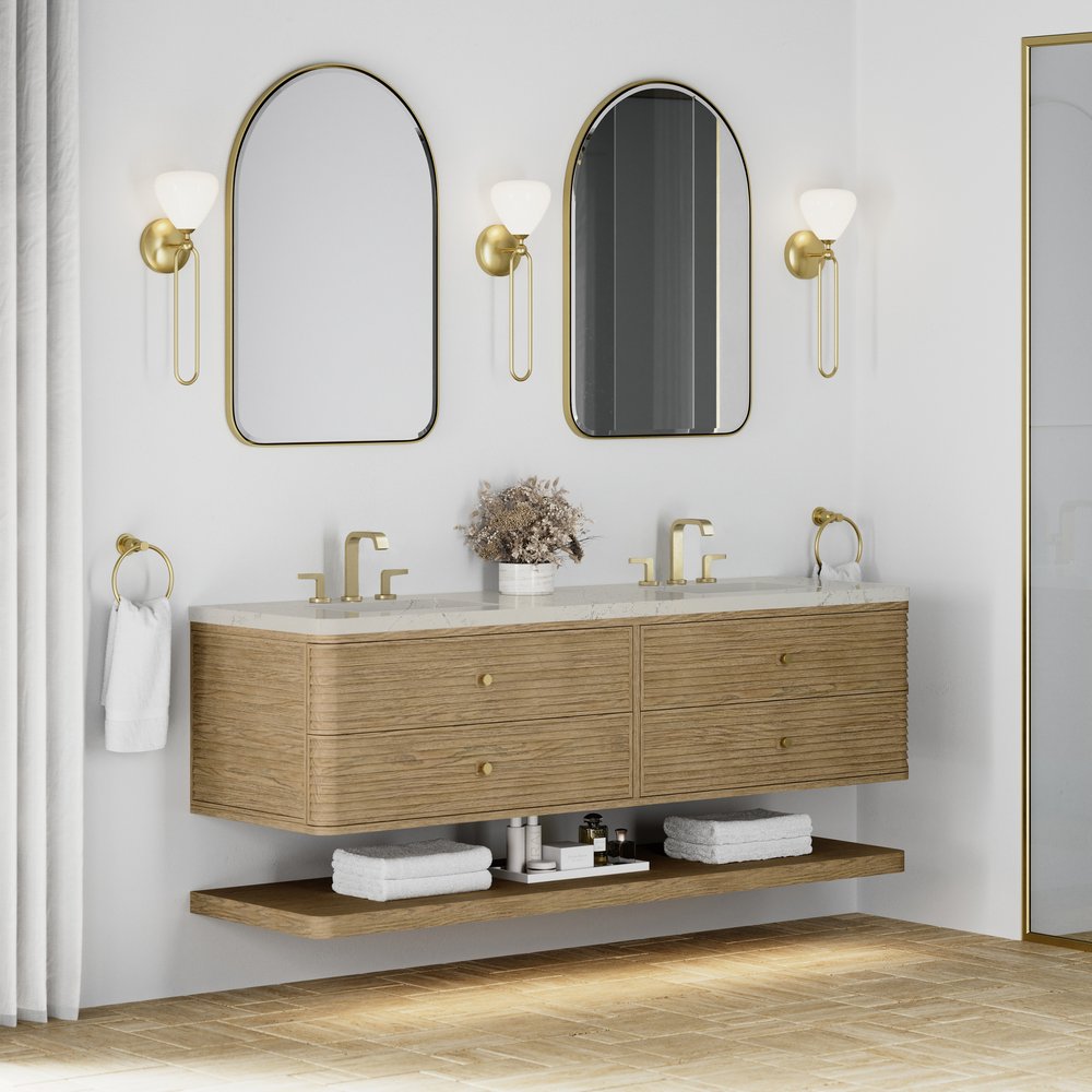 James Martin - Allamari 72" Double Vanity, Dune Mist w/ 3 CM Siberian Silestone Top - D640-V72-DMS-WSFR view 4
