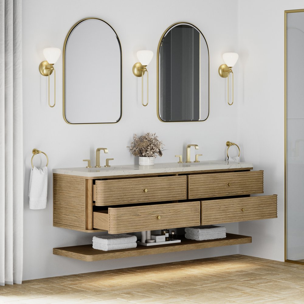 James Martin - Allamari 72" Double Vanity, Dune Mist w/ 3 CM Siberian Silestone Top - D640-V72-DMS-WSFR view 5