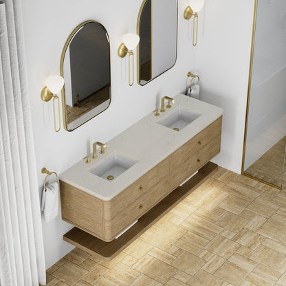 James Martin - Allamari 72" Double Vanity, Dune Mist w/ 3 CM Siberian Silestone Top - D640-V72-DMS-WSFR view 7