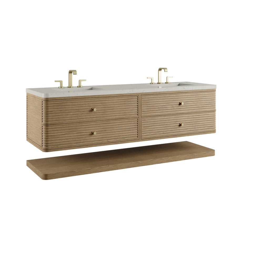 James Martin - Allamari 72" Double Vanity, Dune Mist w/ 3 CM Siberian Silestone Top - D640-V72-DMS-WSFR view 10