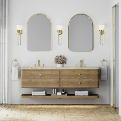 James Martin - Allamari 72" Double Vanity, Dune Mist w/ 3 CM Tajnar Eclos Top - D640-V72-DMS-WTJR view 3