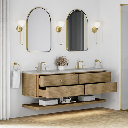 James Martin - Allamari 72" Double Vanity, Dune Mist w/ 3 CM Victorian Silver Silestone Top - D640-V72-DMS-WVSL view 5