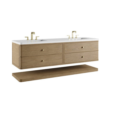James Martin - Allamari 72" Double Vanity, Dune Mist w/ 3 CM White Zeus Silestone Top - D640-V72-DMS-WWZ view 14