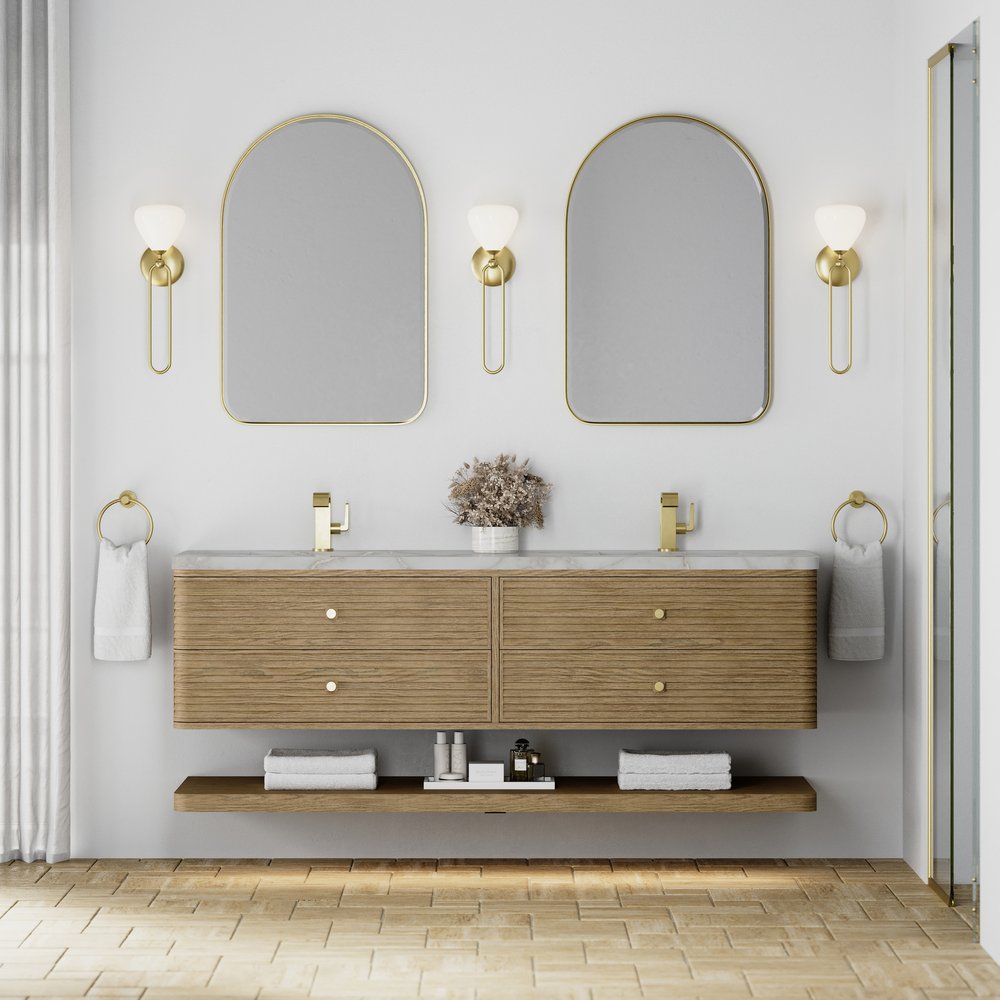 James Martin - Allamari 72" Double Vanity, Dune Mist w/ Single Hole 3 CM Victorian Silver Silestone Top - D640-V72-DMS-3VSL view 4
