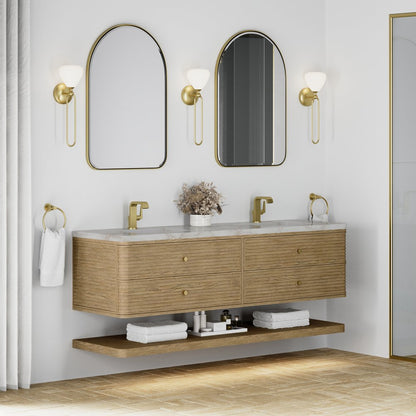 James Martin - Allamari 72" Double Vanity, Dune Mist w/ Single Hole 3 CM Victorian Silver Silestone Top - D640-V72-DMS-3VSL view 5