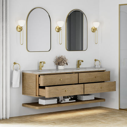 James Martin - Allamari 72" Double Vanity, Dune Mist w/ Single Hole 3 CM Victorian Silver Silestone Top - D640-V72-DMS-3VSL view 6