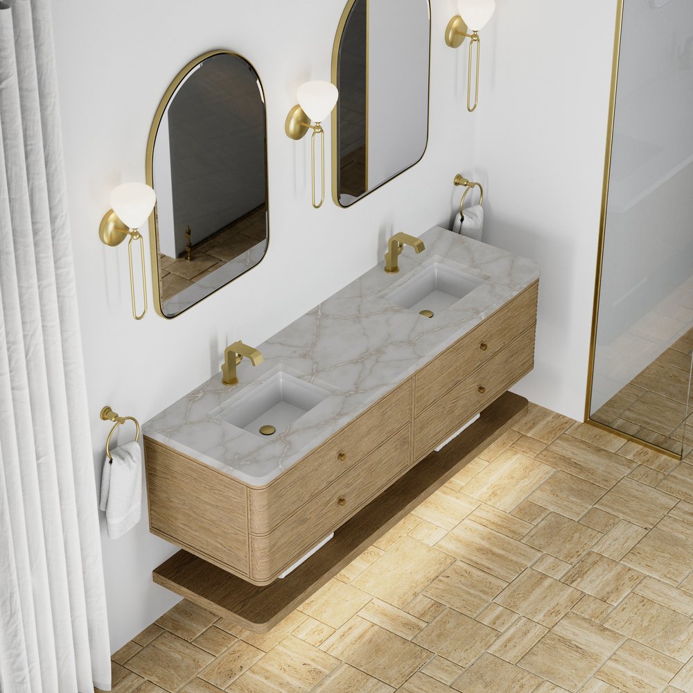 James Martin - Allamari 72" Double Vanity, Dune Mist w/ Single Hole 3 CM Victorian Silver Silestone Top - D640-V72-DMS-3VSL view 9