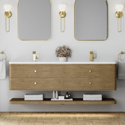 James Martin - Allamari 72" Double Vanity, Dune Mist w/ Single Hole 3 CM White Zeus Silestone Top - D640-V72-DMS-3WZ view 5