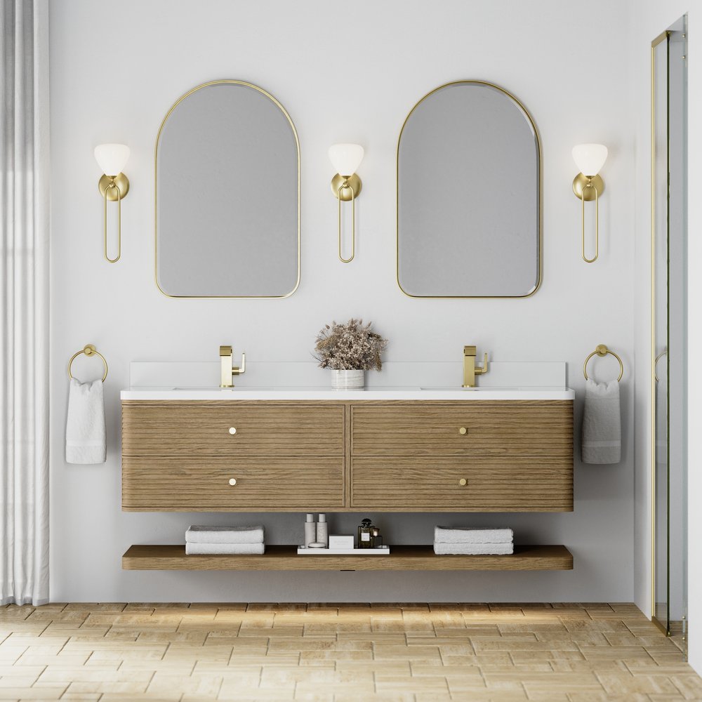 James Martin - Allamari 72" Double Vanity, Dune Mist w/ Single Hole 3 CM White Zeus Silestone Top - D640-V72-DMS-3WZ view 6