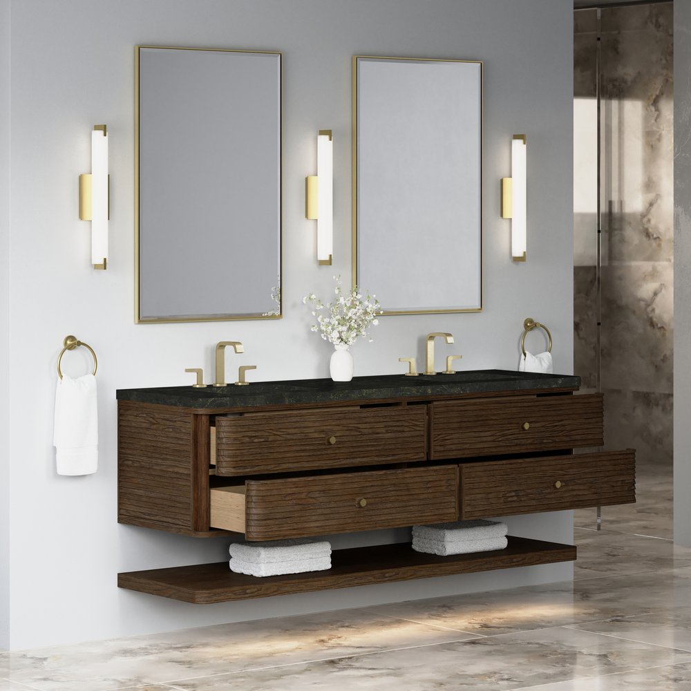 James Martin - Allamari 72" Double Vanity, Sable w/ 3 CM Phantome Eclos Top - D640-V72-SBL-WPHT view 5