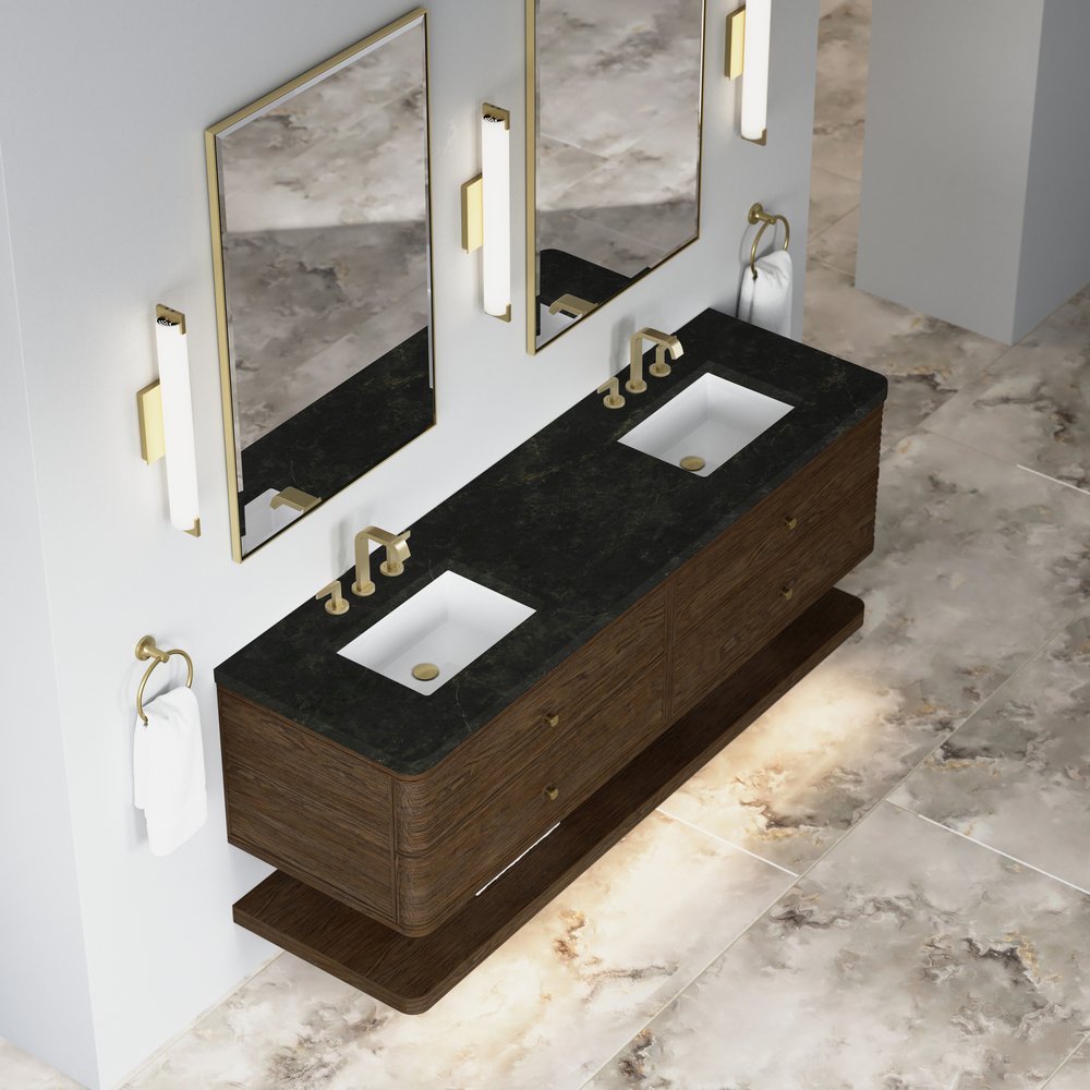James Martin - Allamari 72" Double Vanity, Sable w/ 3 CM Phantome Eclos Top - D640-V72-SBL-WPHT view 7