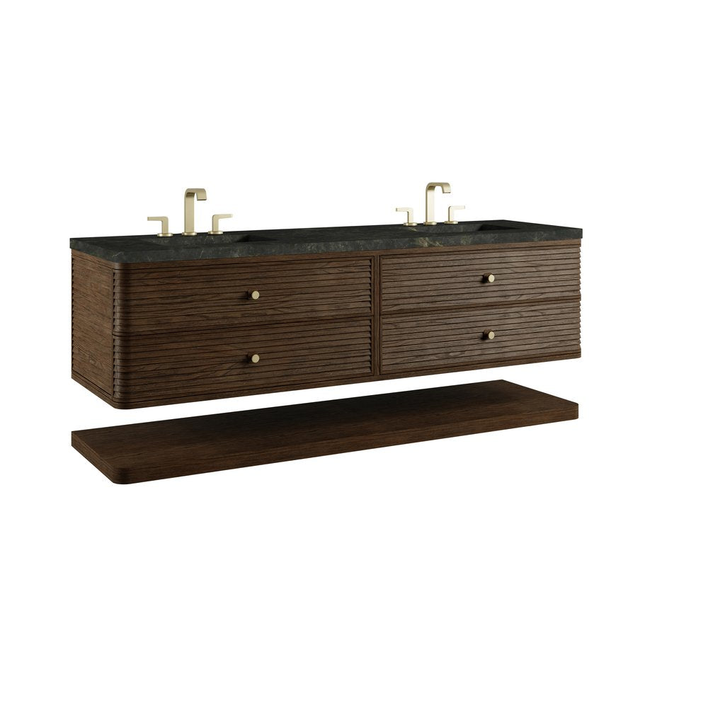 James Martin - Allamari 72" Double Vanity, Sable w/ 3 CM Phantome Eclos Top - D640-V72-SBL-WPHT view 10