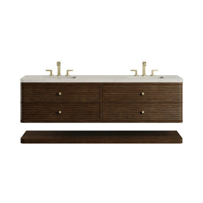 James Martin - Allamari 72" Double Vanity, Sable w/ 3 CM Siberian Silestone Top - D640-V72-SBL-WSFR view 1