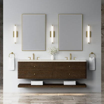 James Martin - Allamari 72" Double Vanity, Sable w/ 3 CM Siberian Silestone Top - D640-V72-SBL-WSFR view 3