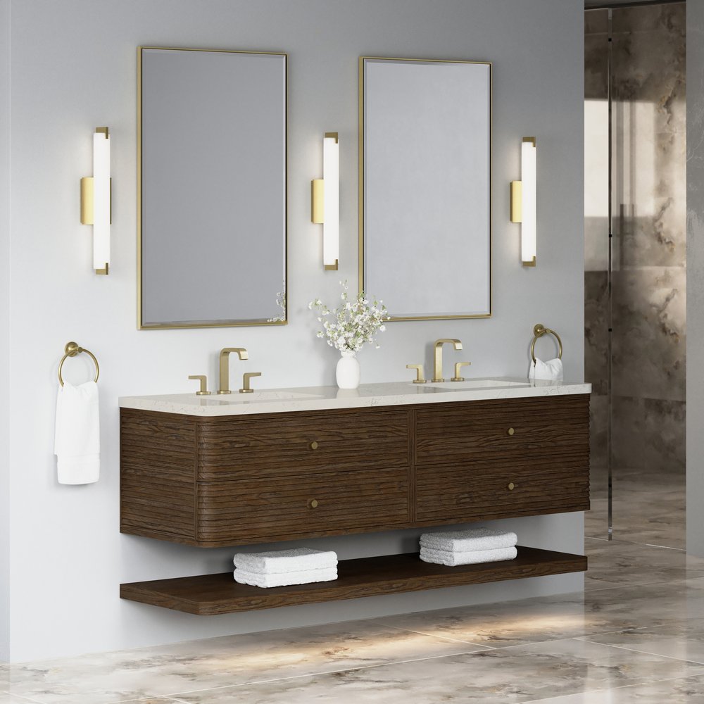 James Martin - Allamari 72" Double Vanity, Sable w/ 3 CM Siberian Silestone Top - D640-V72-SBL-WSFR view 4