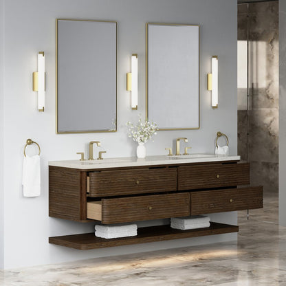 James Martin - Allamari 72" Double Vanity, Sable w/ 3 CM Siberian Silestone Top - D640-V72-SBL-WSFR view 5