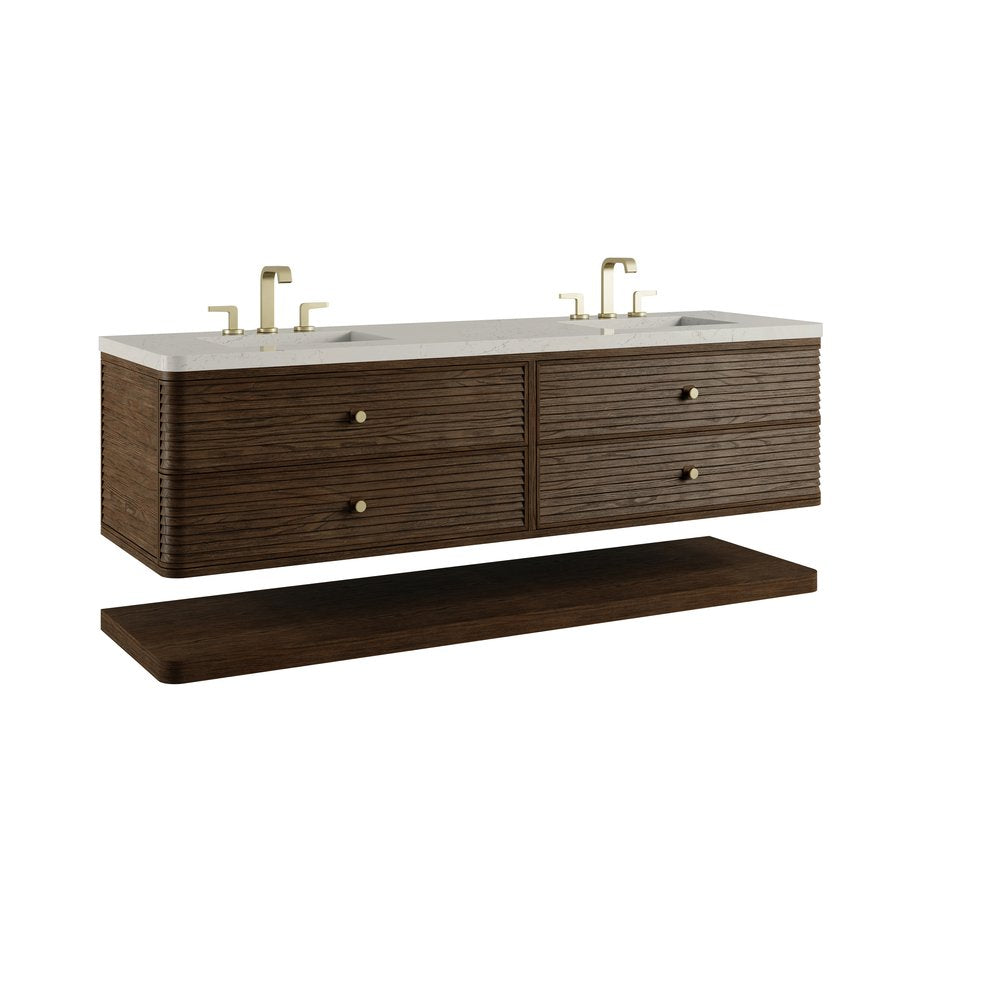 James Martin - Allamari 72" Double Vanity, Sable w/ 3 CM Siberian Silestone Top - D640-V72-SBL-WSFR view 10