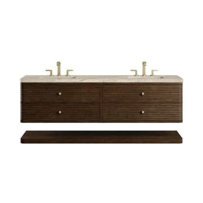 James Martin - Allamari 72" Double Vanity, Sable w/ 3 CM Tajnar Eclos Top - D640-V72-SBL-WTJR view 1