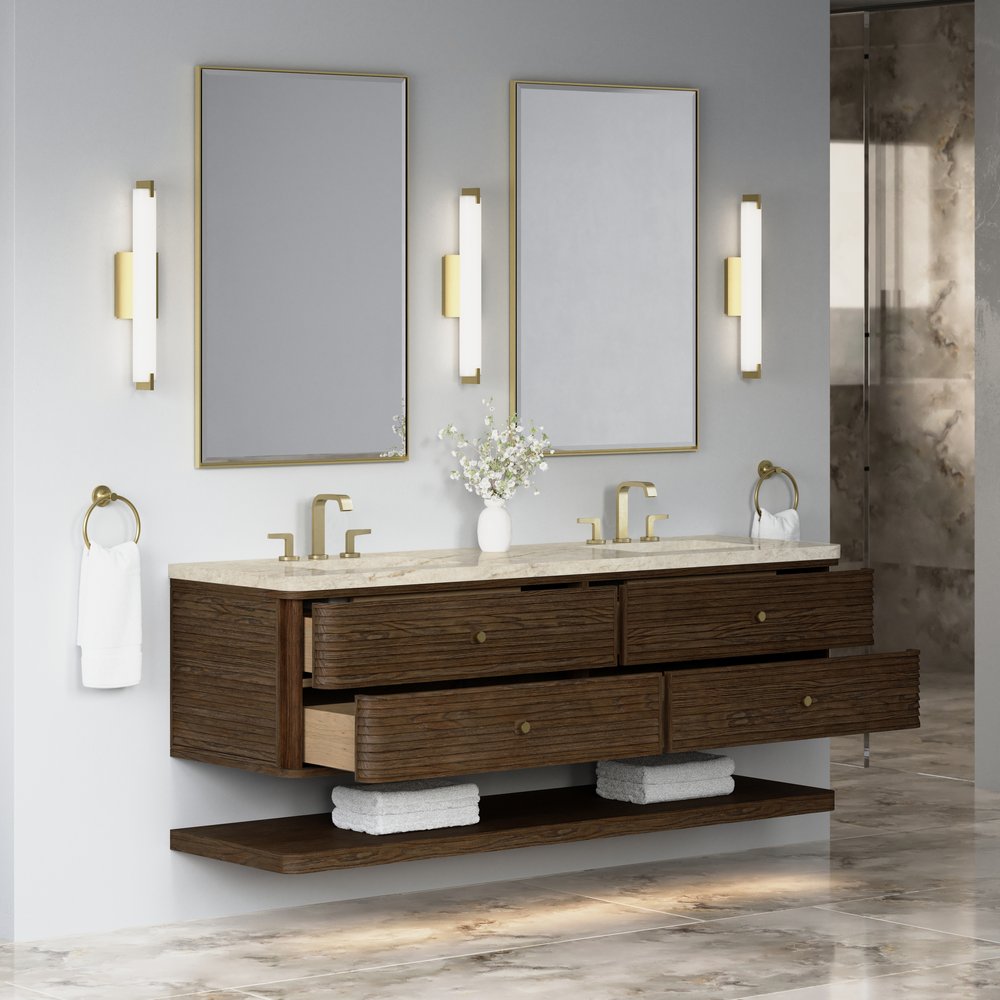 James Martin - Allamari 72" Double Vanity, Sable w/ 3 CM Tajnar Eclos Top - D640-V72-SBL-WTJR view 5