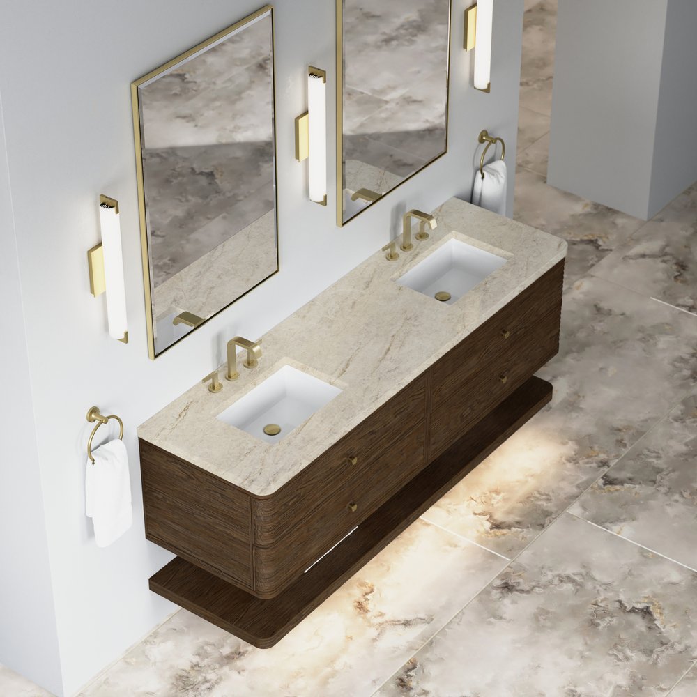 James Martin - Allamari 72" Double Vanity, Sable w/ 3 CM Tajnar Eclos Top - D640-V72-SBL-WTJR view 7