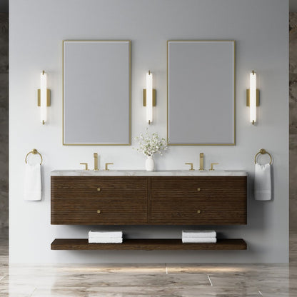 James Martin - Allamari 72" Double Vanity, Sable w/ 3 CM Victorian Silver Silestone Top - D640-V72-SBL-WVSL view 3