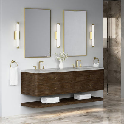 James Martin - Allamari 72" Double Vanity, Sable w/ 3 CM Victorian Silver Silestone Top - D640-V72-SBL-WVSL view 4