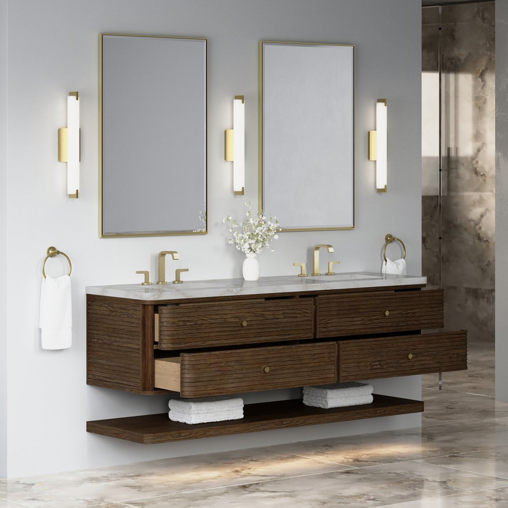 James Martin - Allamari 72" Double Vanity, Sable w/ 3 CM Victorian Silver Silestone Top - D640-V72-SBL-WVSL view 5