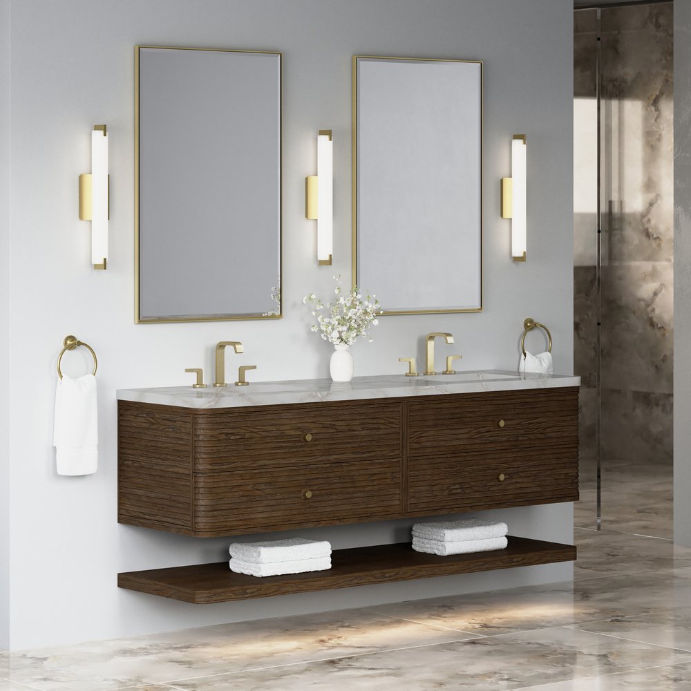 James Martin - Allamari 72" Double Vanity, Sable w/ 3 CM Victorian Silver Top w/FreePower Wireless Charger - D640-V72-SBL-FVSL view 4