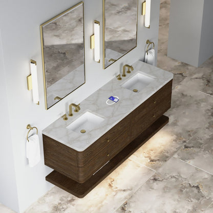 James Martin - Allamari 72" Double Vanity, Sable w/ 3 CM Victorian Silver Top w/FreePower Wireless Charger - D640-V72-SBL-FVSL view 7
