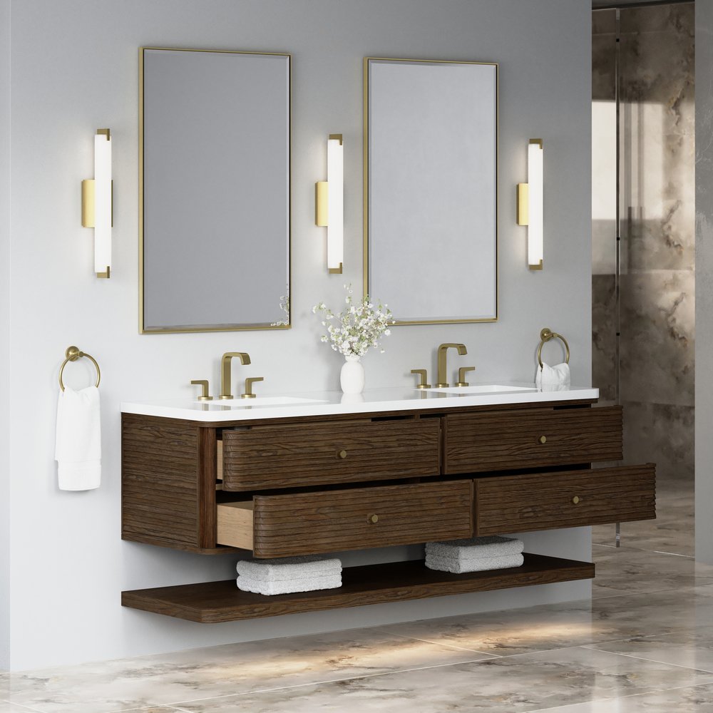 James Martin - Allamari 72" Double Vanity, Sable w/ 3 CM White Zeus Silestone Top - D640-V72-SBL-WWZ view 8