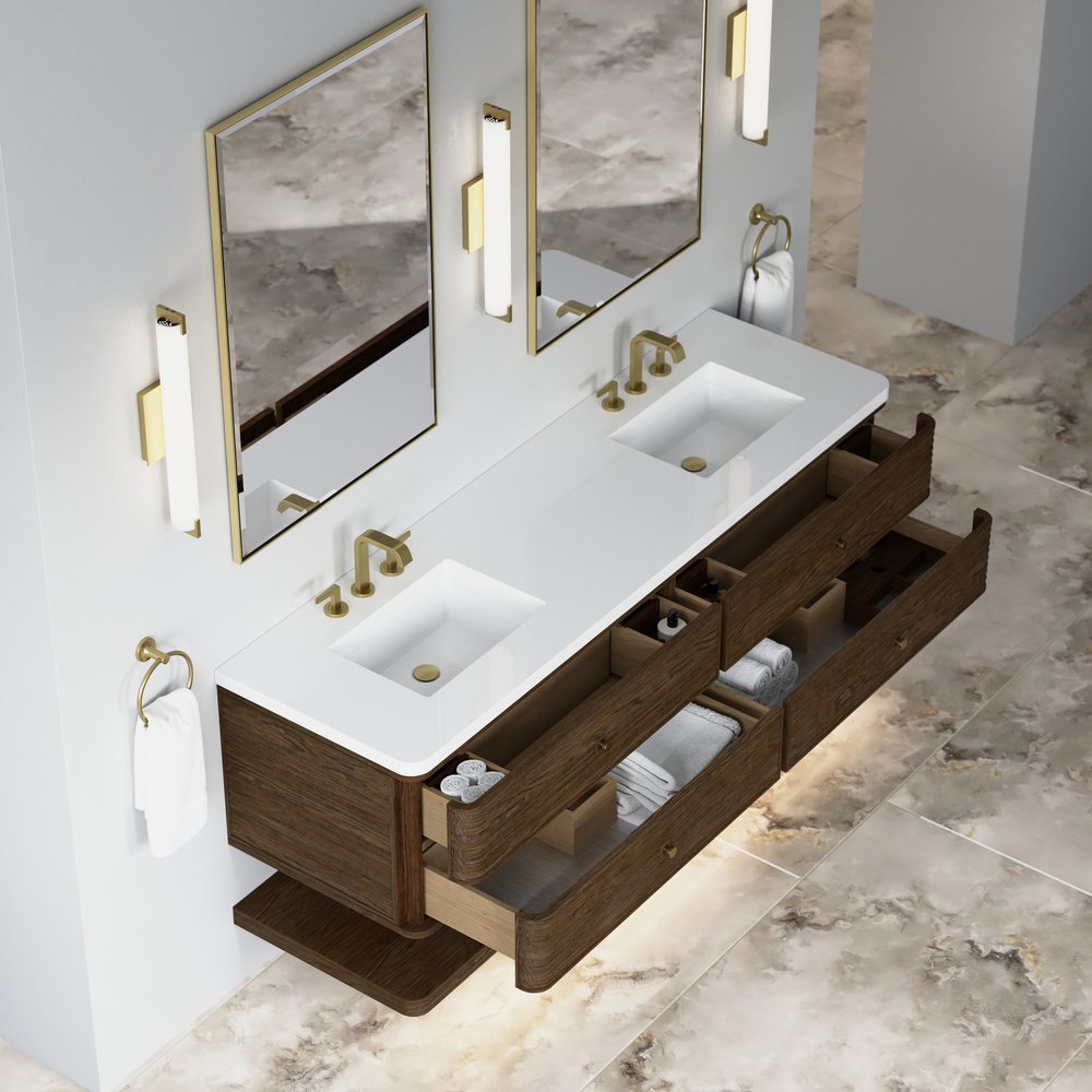 James Martin - Allamari 72" Double Vanity, Sable w/ 3 CM White Zeus Silestone Top - D640-V72-SBL-WWZ view 9