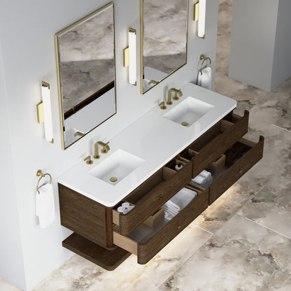 James Martin - Allamari 72" Double Vanity, Sable w/ 3 CM White Zeus Silestone Top - D640-V72-SBL-WWZ view 9