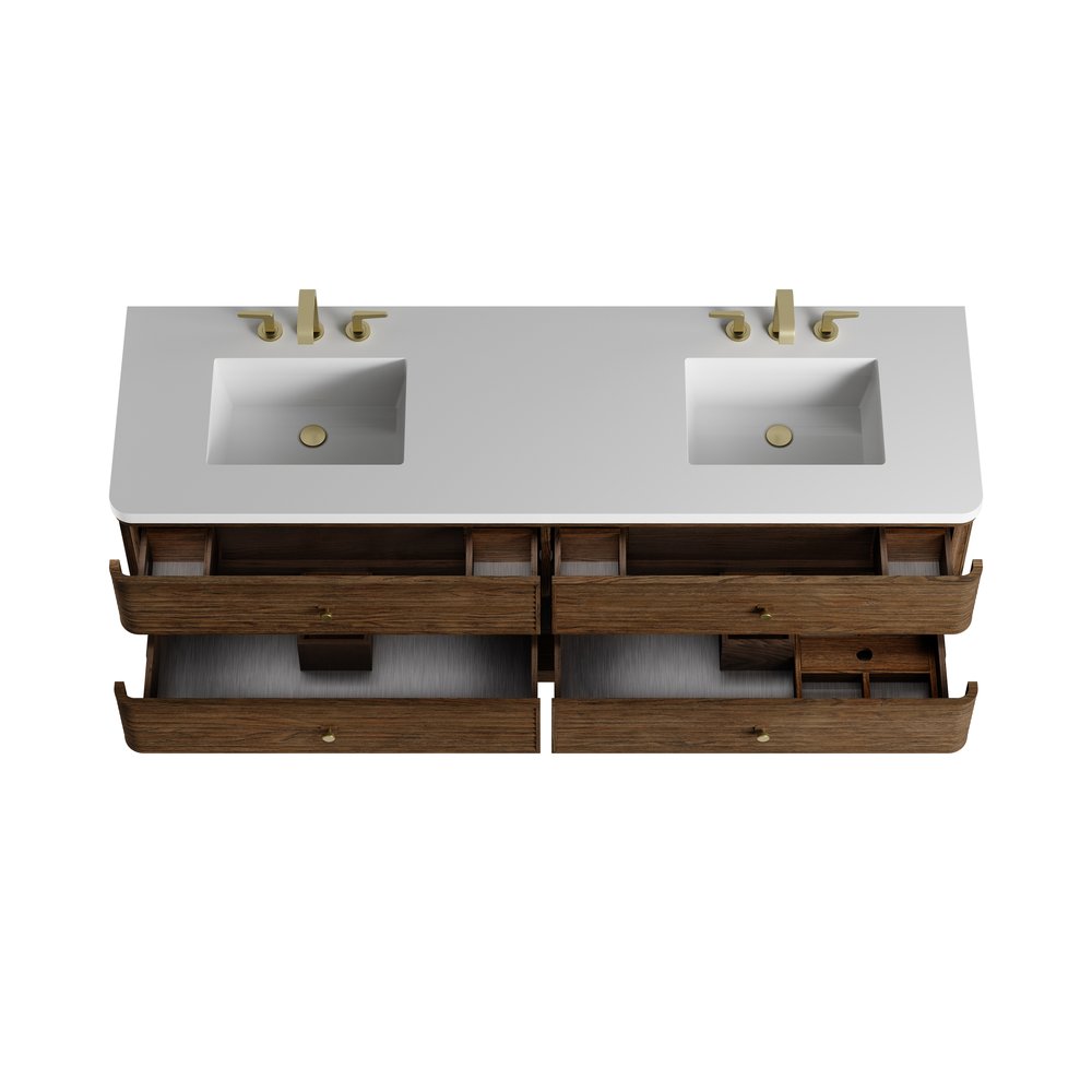 James Martin - Allamari 72" Double Vanity, Sable w/ 3 CM White Zeus Silestone Top - D640-V72-SBL-WWZ view 19