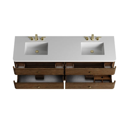 James Martin - Allamari 72" Double Vanity, Sable w/ 3 CM White Zeus Silestone Top - D640-V72-SBL-WWZ view 19