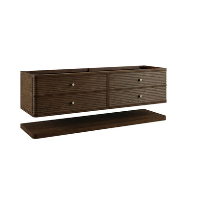 James Martin - Allamari 72" Double Vanity, Sable w/ Single Hole 3 CM Victorian Silver Silestone Top - D640-V72-SBL-3VSL view 2