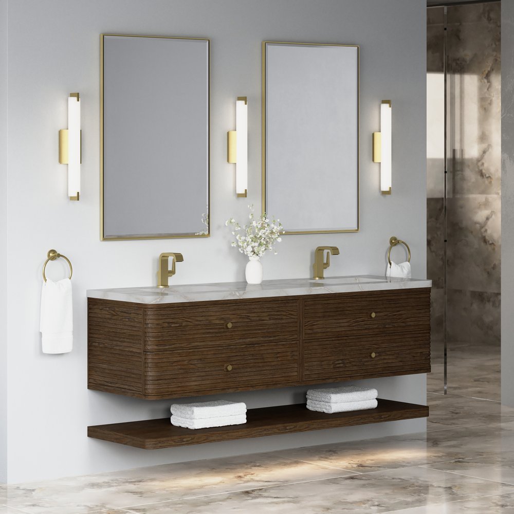 James Martin - Allamari 72" Double Vanity, Sable w/ Single Hole 3 CM Victorian Silver Silestone Top - D640-V72-SBL-3VSL view 4