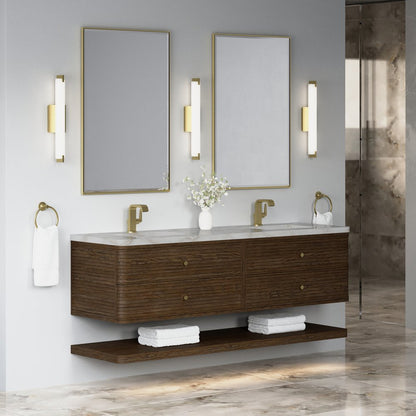 James Martin - Allamari 72" Double Vanity, Sable w/ Single Hole 3 CM Victorian Silver Silestone Top - D640-V72-SBL-3VSL view 4