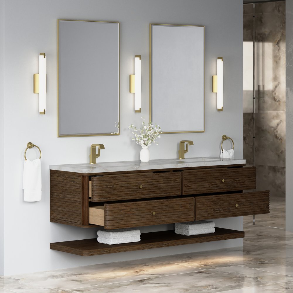 James Martin - Allamari 72" Double Vanity, Sable w/ Single Hole 3 CM Victorian Silver Silestone Top - D640-V72-SBL-3VSL view 5