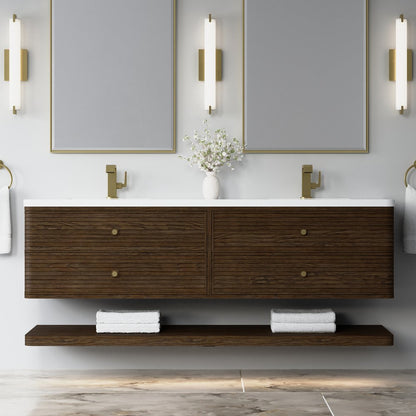 James Martin - Allamari 72" Double Vanity, Sable w/ Single Hole 3 CM White Zeus Silestone Top - D640-V72-SBL-3WZ view 5