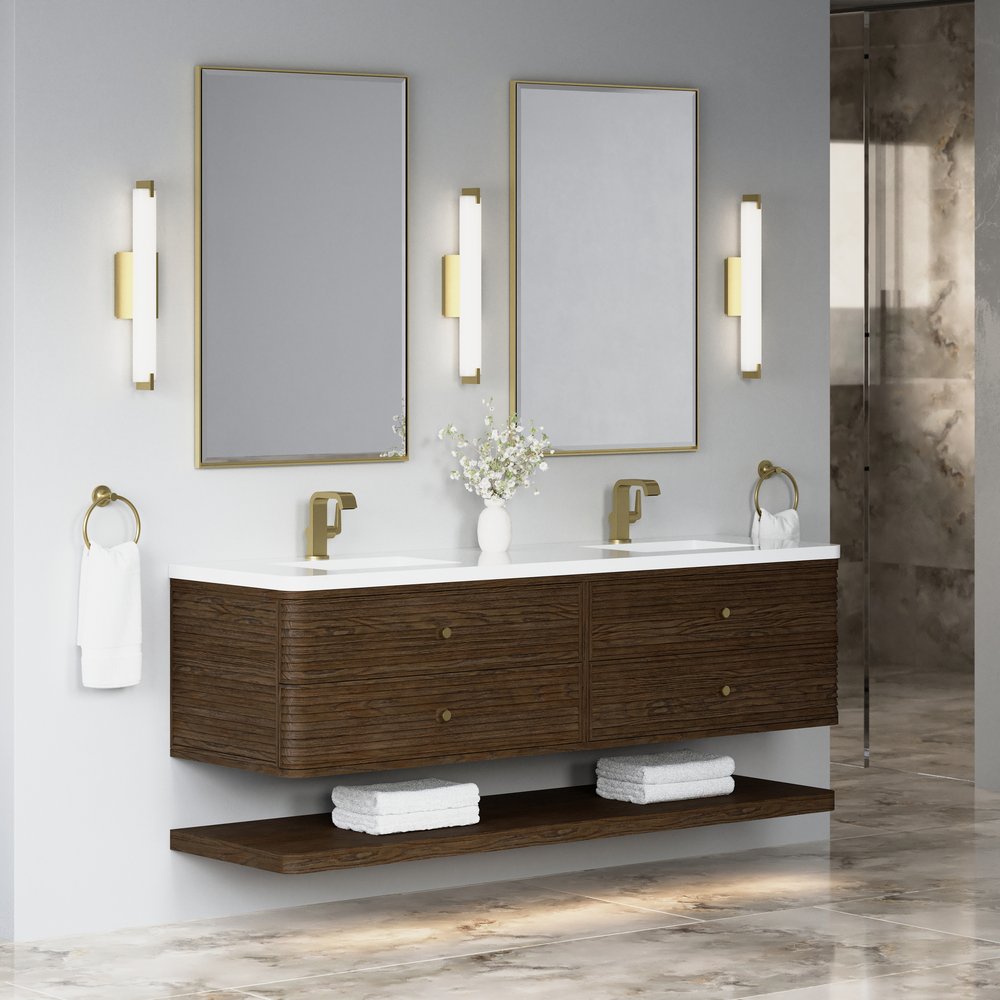 James Martin - Allamari 72" Double Vanity, Sable w/ Single Hole 3 CM White Zeus Silestone Top - D640-V72-SBL-3WZ view 7