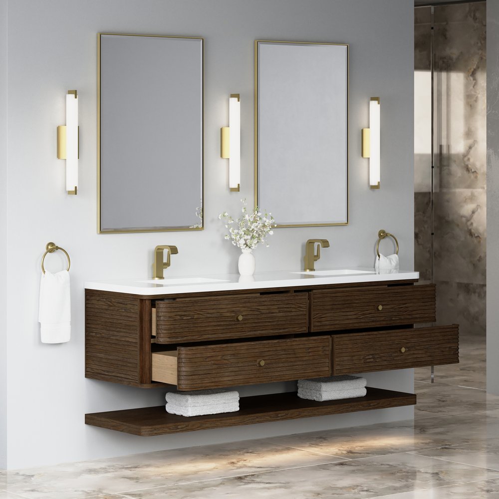 James Martin - Allamari 72" Double Vanity, Sable w/ Single Hole 3 CM White Zeus Silestone Top - D640-V72-SBL-3WZ view 8