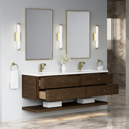 James Martin - Allamari 72" Double Vanity, Sable w/ Single Hole 3 CM White Zeus Silestone Top - D640-V72-SBL-3WZ view 8