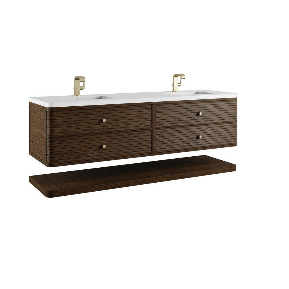 James Martin - Allamari 72" Double Vanity, Sable w/ Single Hole 3 CM White Zeus Silestone Top - D640-V72-SBL-3WZ view 14