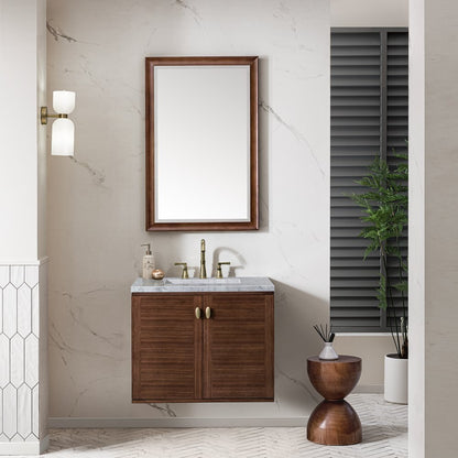 James Martin - Amberly 30" Single Vanity, Mid-Century Walnut w/ 3 CM Carrara Marble Top - 670-V30-WLT-3CAR view 6