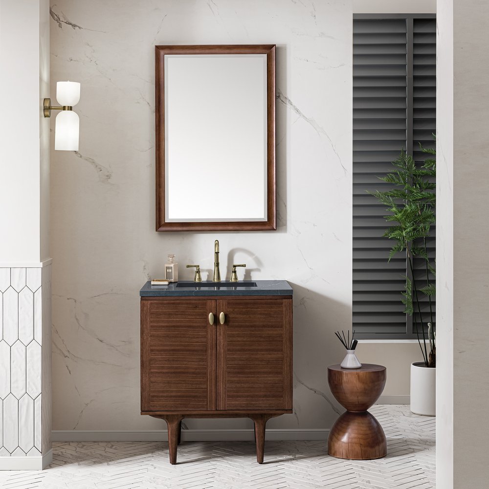 James Martin - Amberly 30" Single Vanity, Mid-Century Walnut w/ 3 CM Charcoal Soapstone Top - 670-V30-WLT-3CSP view 5